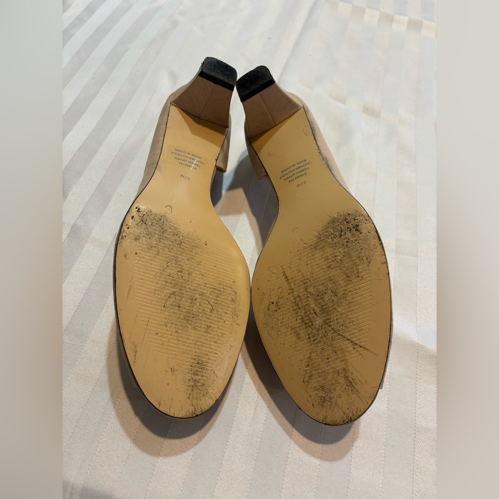 Coldwater Creek Womens 8.5 Natural Flower Fabric Open Toe Heels (Good Condition) - Picture 2 of 4